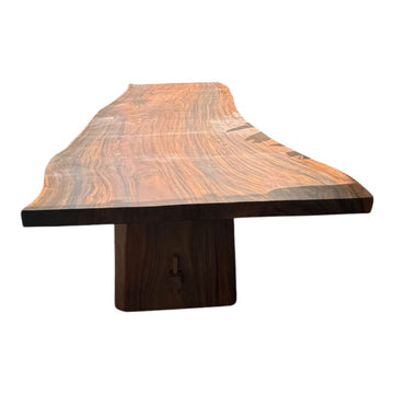 Luxury solid Suar wood dining table with natural grain