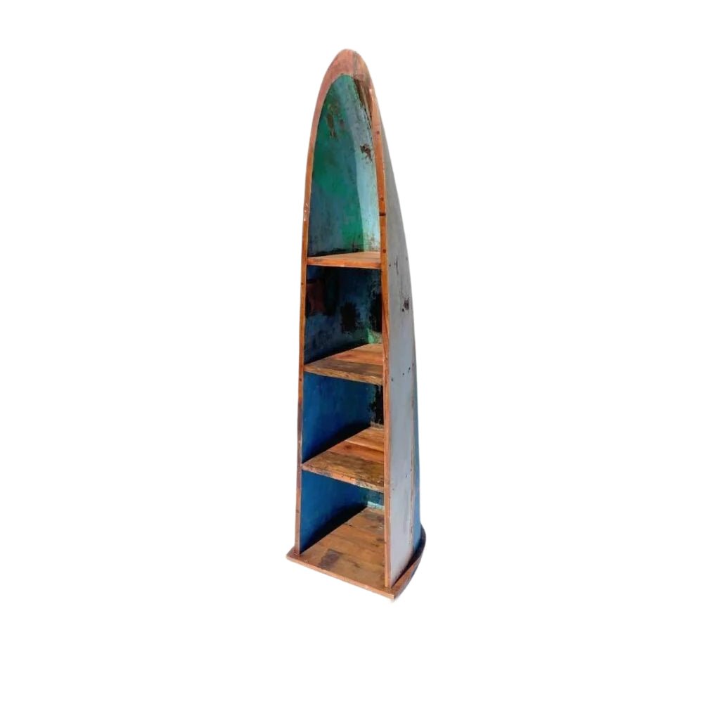 Recycled Canoe Shelves handcrafted from a reclaimed canoe by Cabana Miami