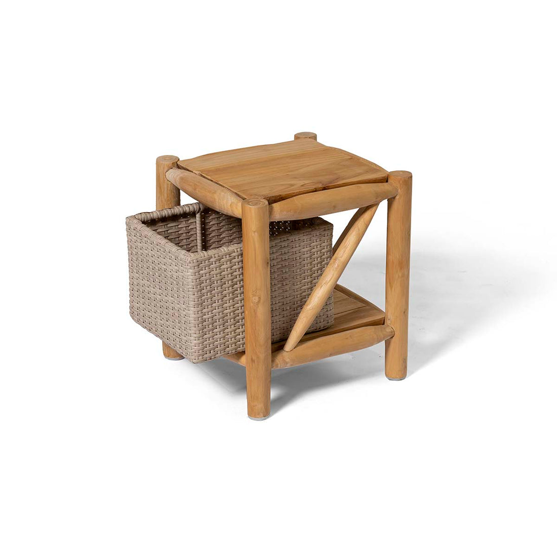 Teak Storage End Table image 0