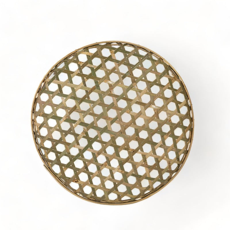Rice Plate Decor with handcrafted Star of David bamboo design by Cabana Miami