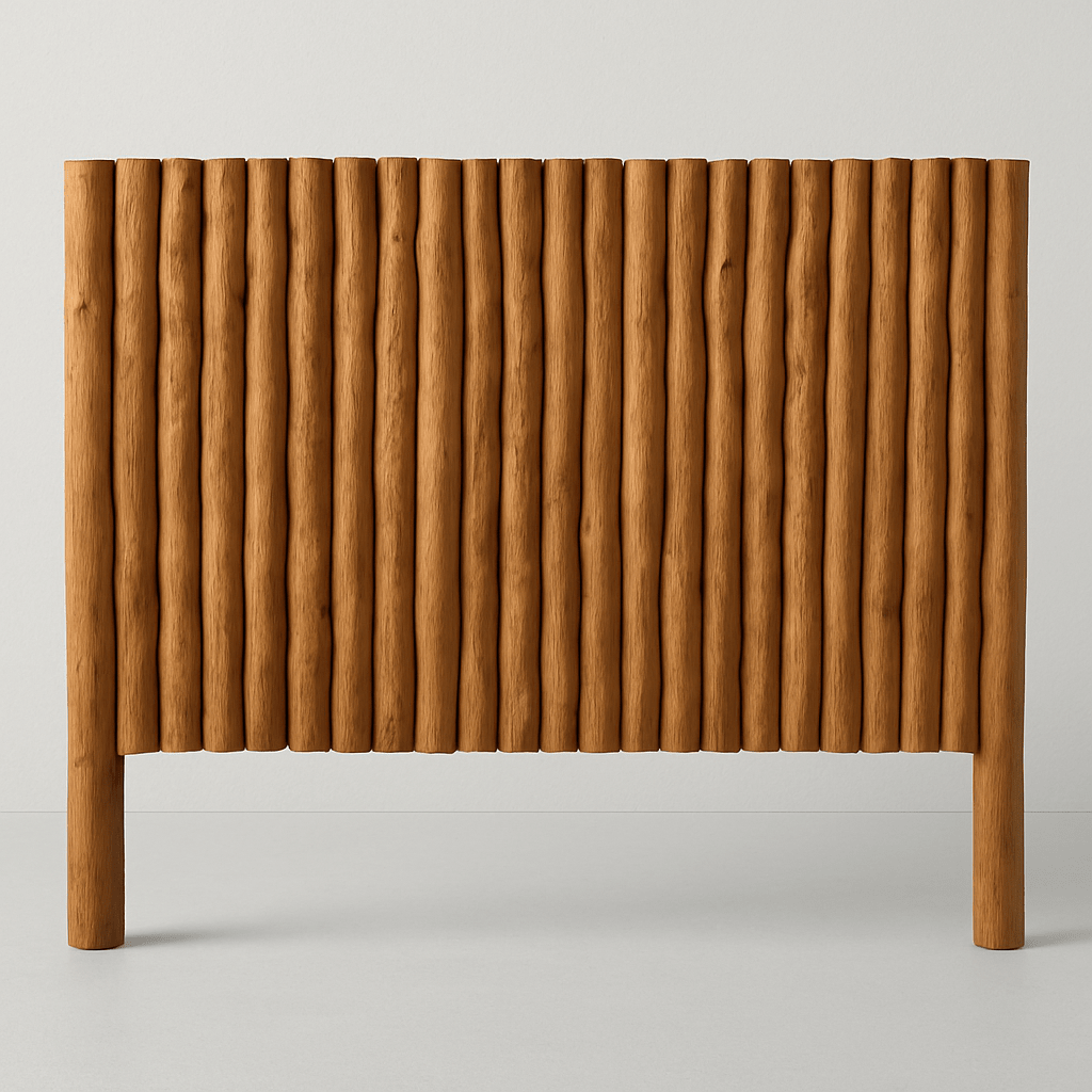 Bali Slat Teak Headboard handcrafted solid teak headboard by Cabana Miami