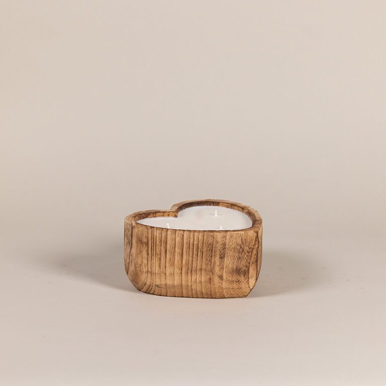 Heart Wooden Candle handcrafted heart-shaped candle by Cabana Miami