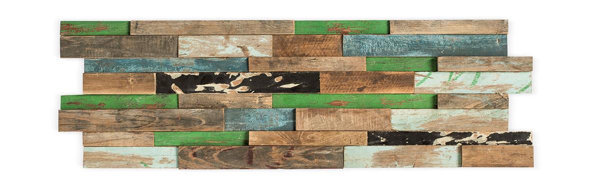 Decorative recycled teak feature wall panels by Cabana Miami