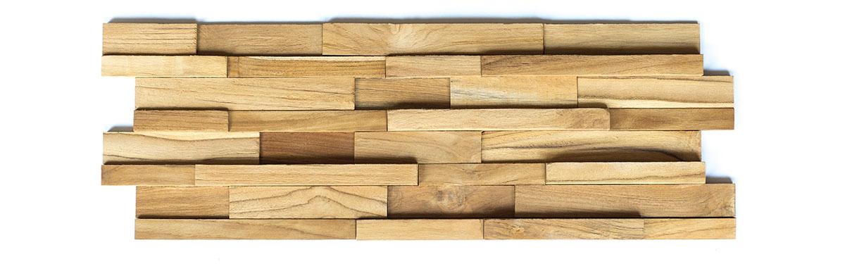 Custom recycled teak wall panel sample by Cabana Miami