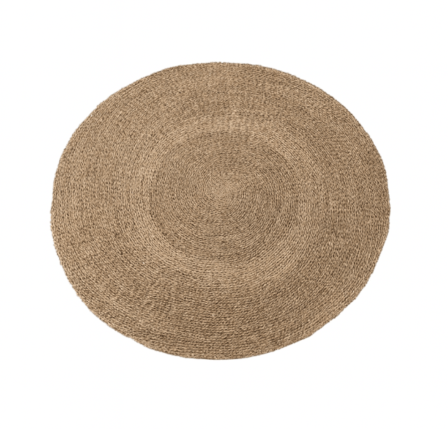Seagrass Round Rug handwoven natural seagrass rug by Cabana Miami