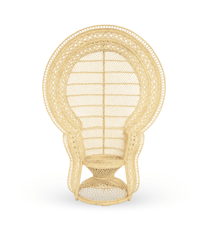 Peacock Rattan Chair handcrafted natural rattan statement chair by Cabana Miami