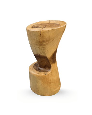 Monolith Wood Stool handcrafted solid wood stool by Cabana Miami