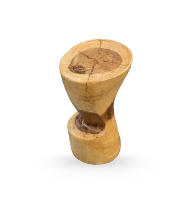Monolith Wood Stool carved from a single tree trunk