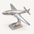 Airbus polished aluminum aircraft sculpture, opposite three-quarter view
