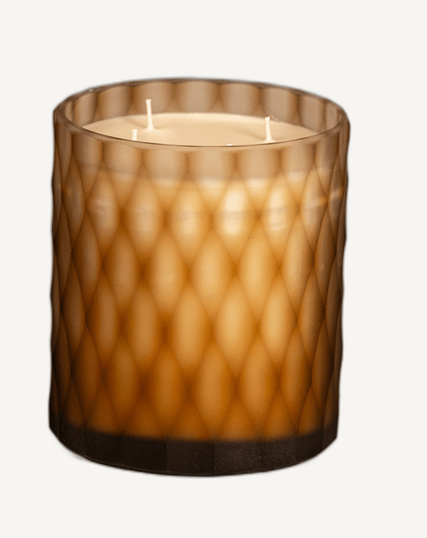 amber kylie cylinder candles angle-3 on Cabana off-white background