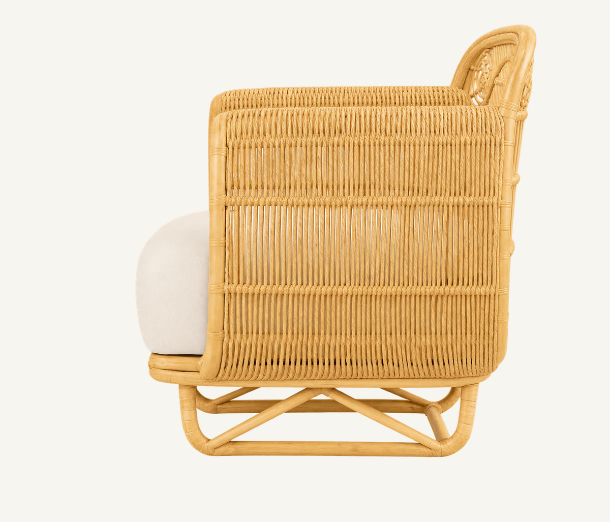 Aria Rattan Accent Chair, side catalog view