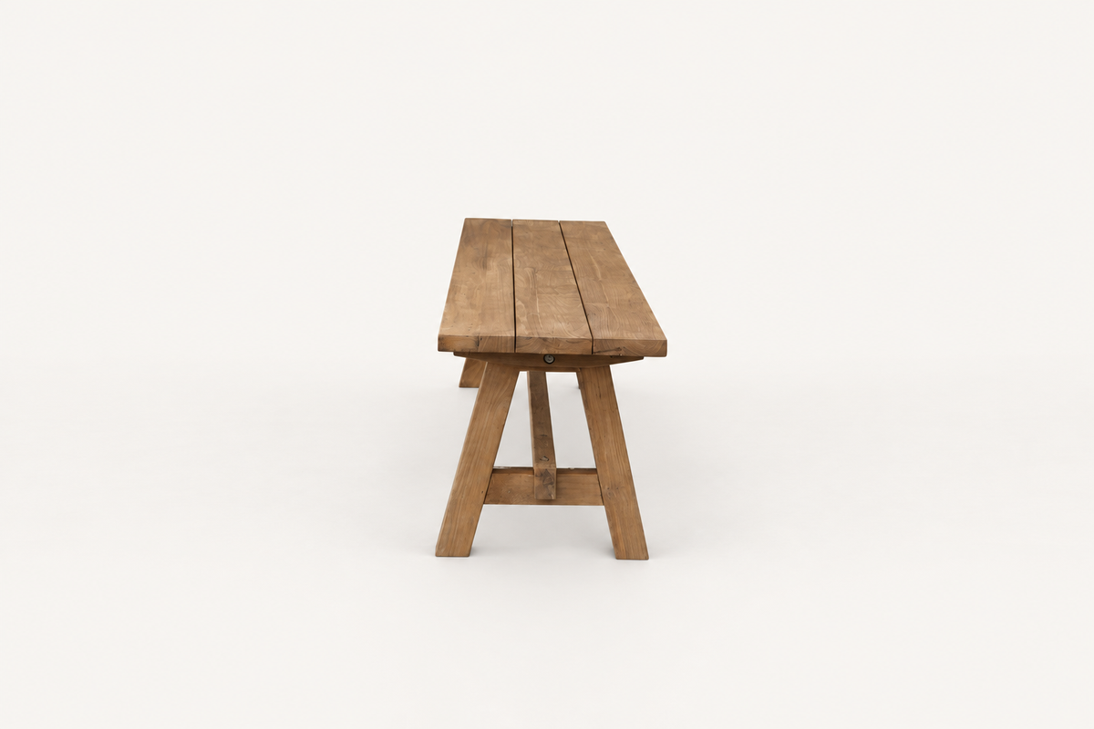 Armand Bench, end catalog view on a warm off-white background