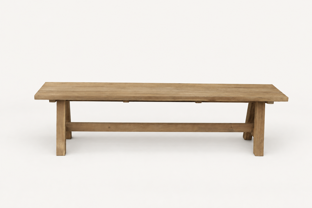Armand Bench, front catalog view on a warm off-white background