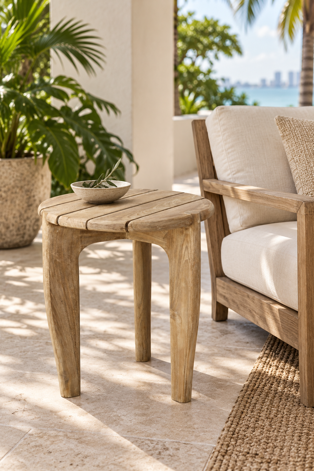 Bajo Side Table Miami terrace lifestyle