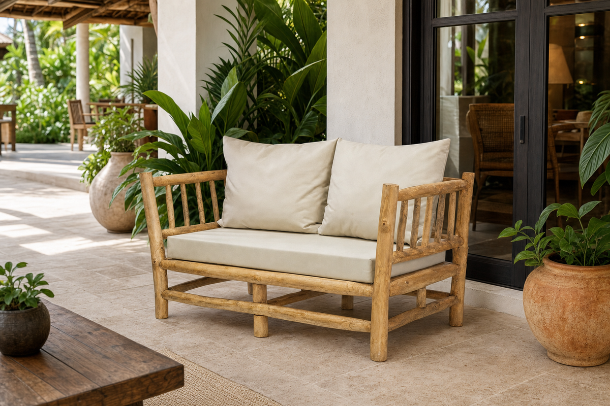 Bali Loveseat styled in an interior