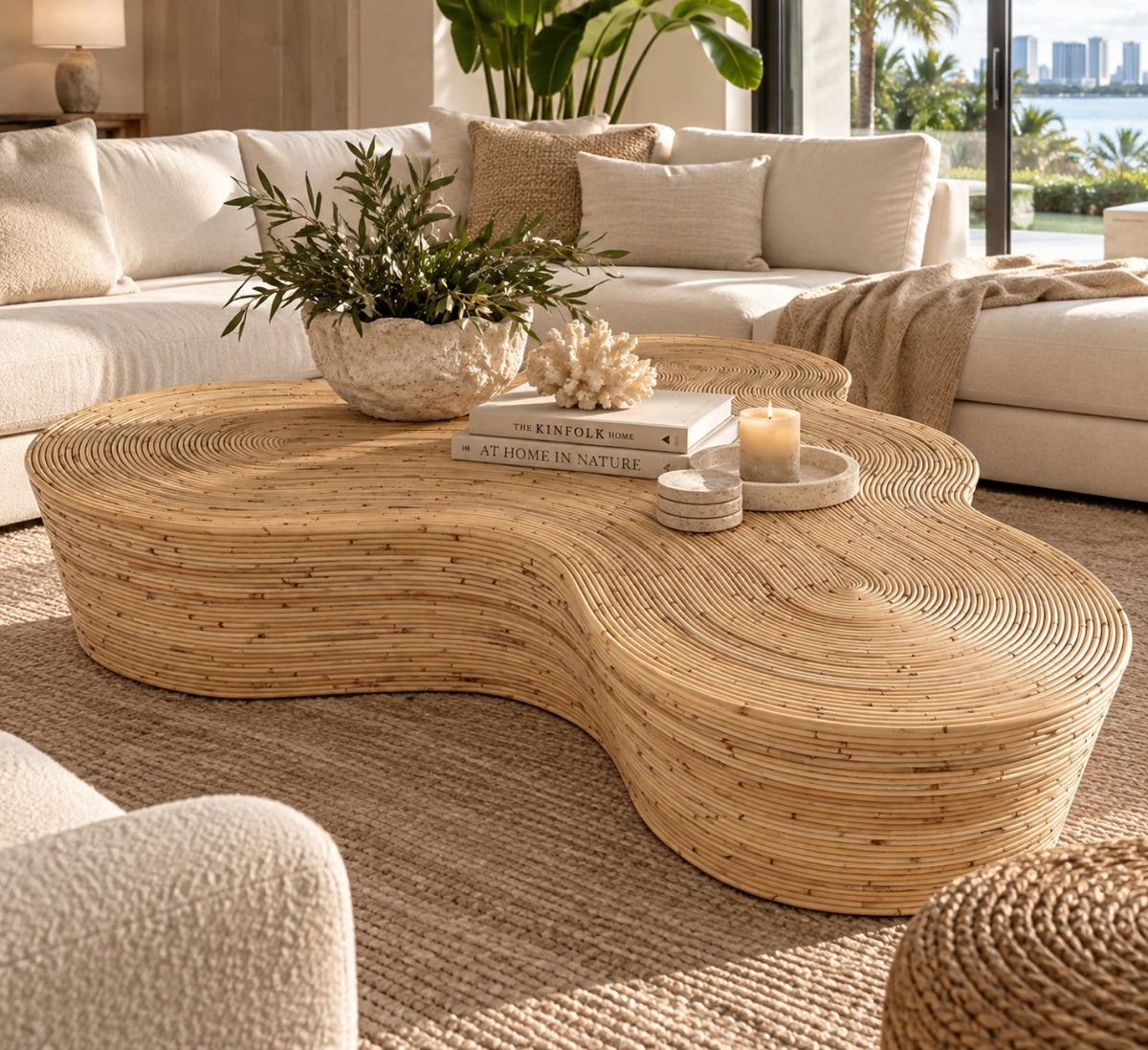 Bali Rattan Sculptural Table: image 4