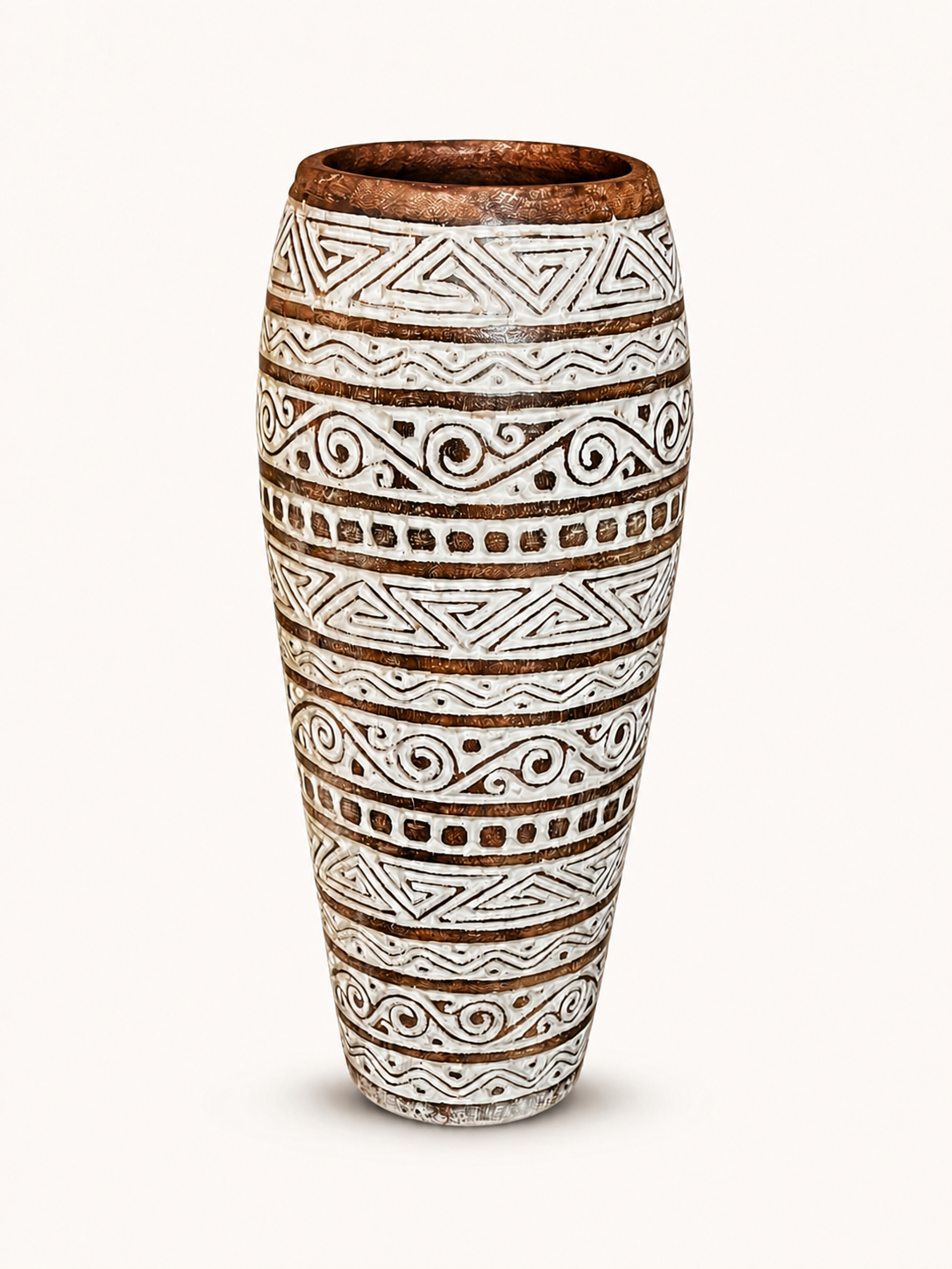 Balinese Carved Wood Vase catalog angle 2