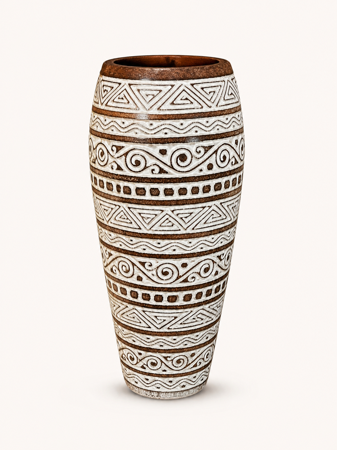 Balinese Carved Wood Vase catalog angle 3