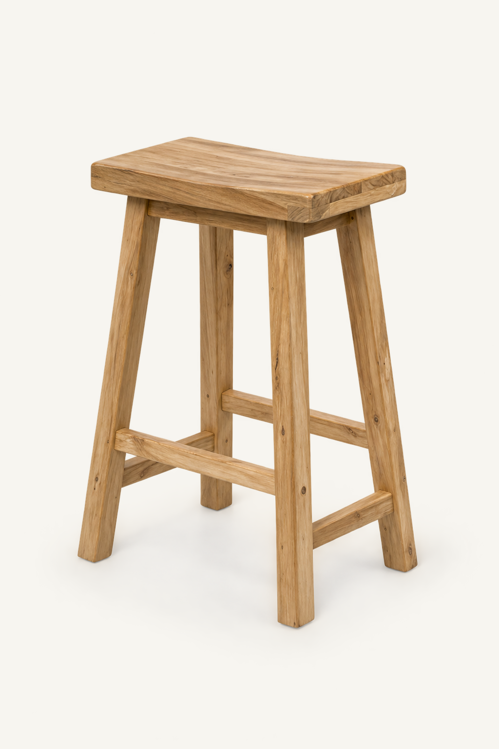 Recycled teak bar stool included in the Outdoor Bar Table Set, rear view