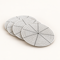 White beaded coaster set, angled catalog view