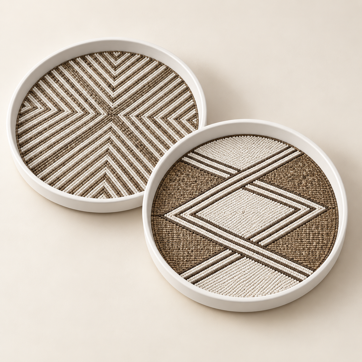 Linear Cross and Diamond Geometric beadwork detail