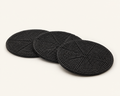 Black Beaded Coaster Set angle 2, exactly three black beaded coasters