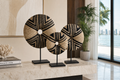 Black Geometric shell donut sculpture styled in a warm interior