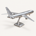 Boeing polished aluminum aircraft sculpture, rear three-quarter view