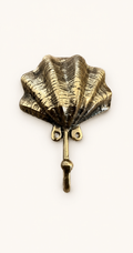 Bronze scallop shell wall hook, front catalog view