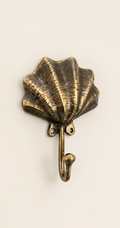 Bronze scallop shell wall hook, three-quarter catalog view