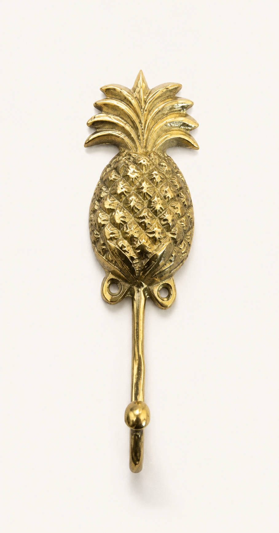 Bronze pineapple wall hook, front catalog view
