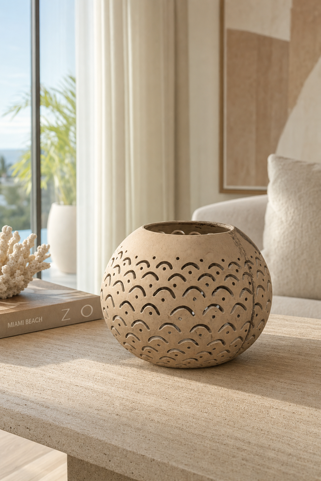 Côte Curve Bowl styled in an interior