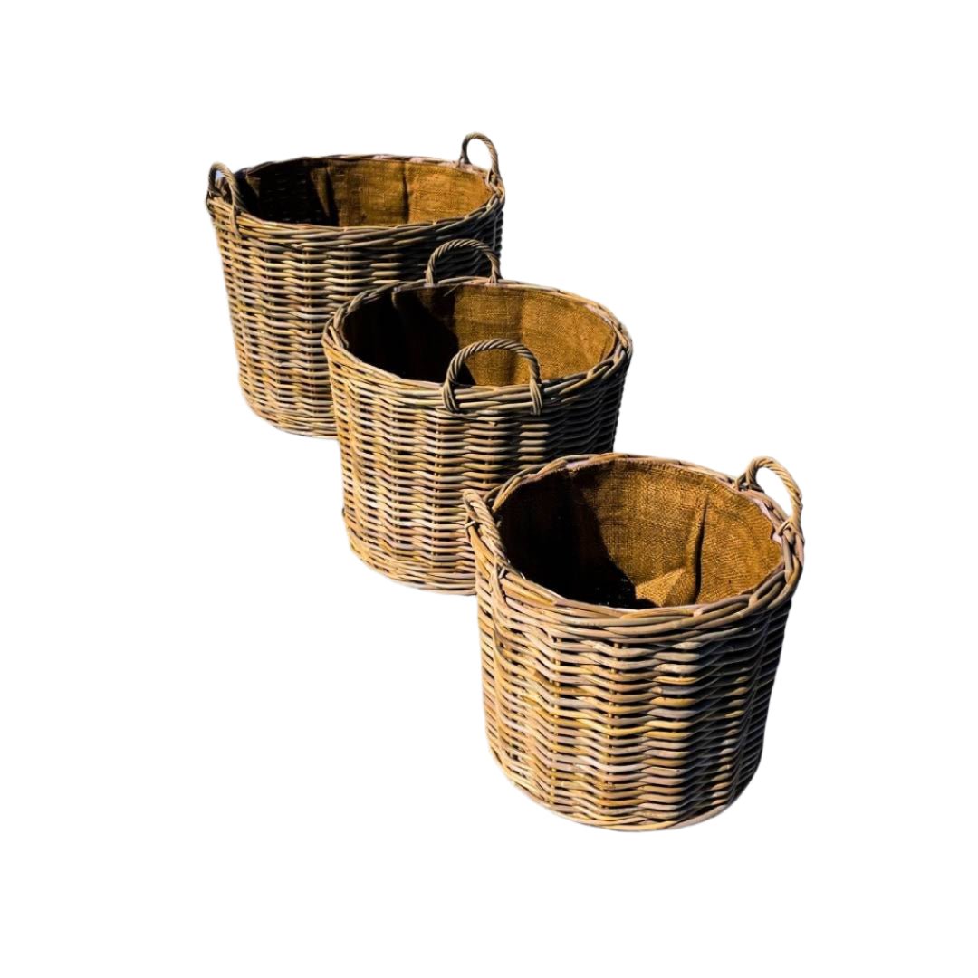 Driftgrain Baskets in assorted sizes with natural textured finish