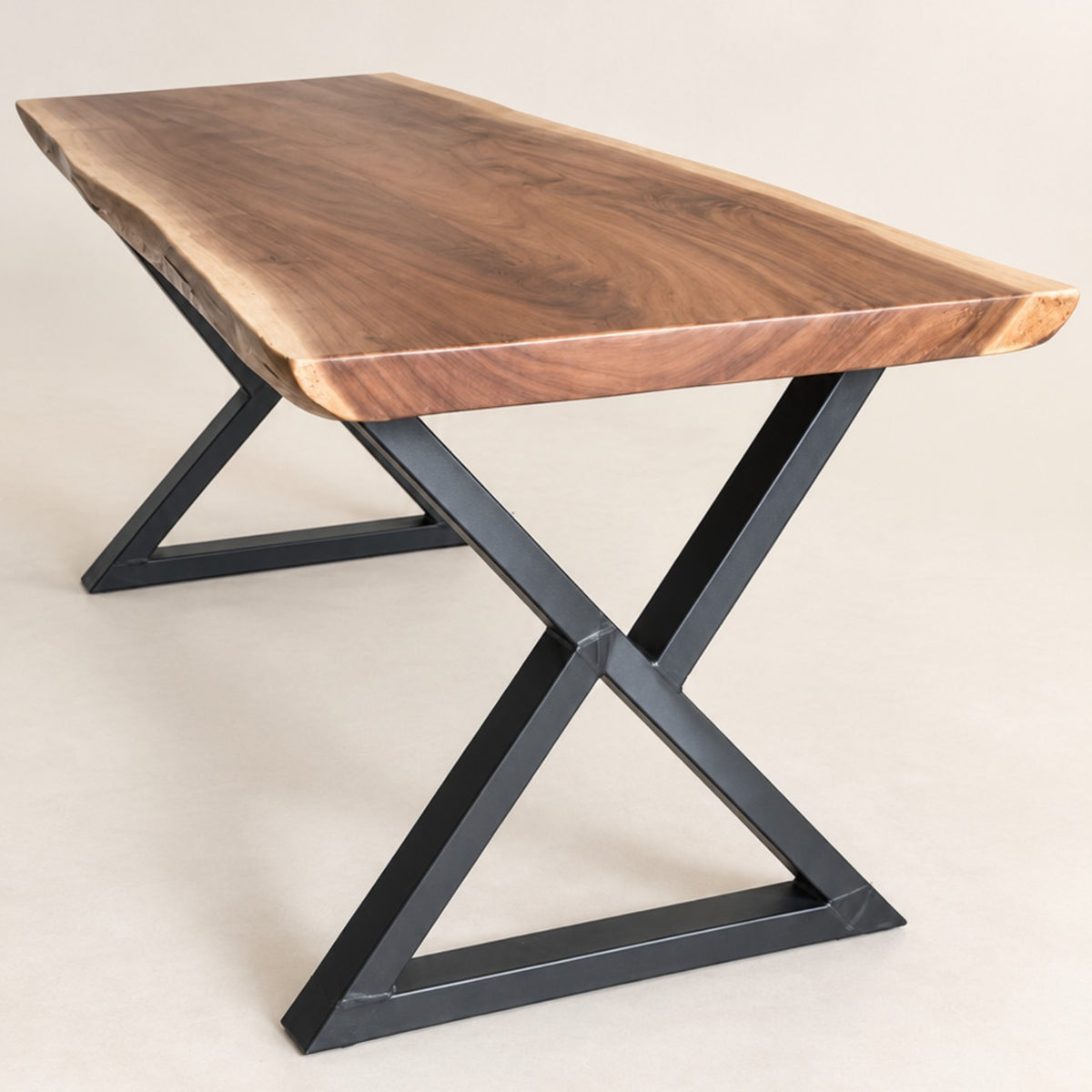 Cabana custom dining table with Axis steel base