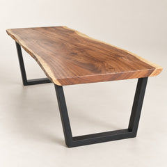 Cabana custom dining table with Gallery steel base