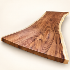Natural solid Suar live-edge tabletop example three