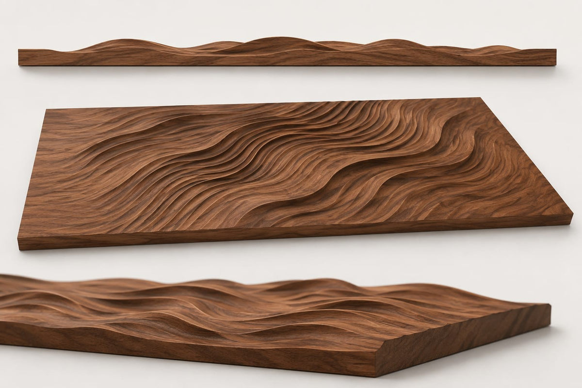 Three-dimensional design study for a carved wood panel