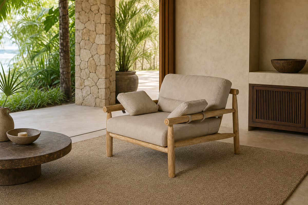 California Armchair styled in an interior