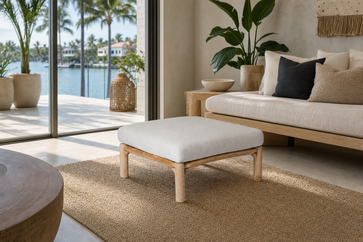 California Ottoman styled in an interior