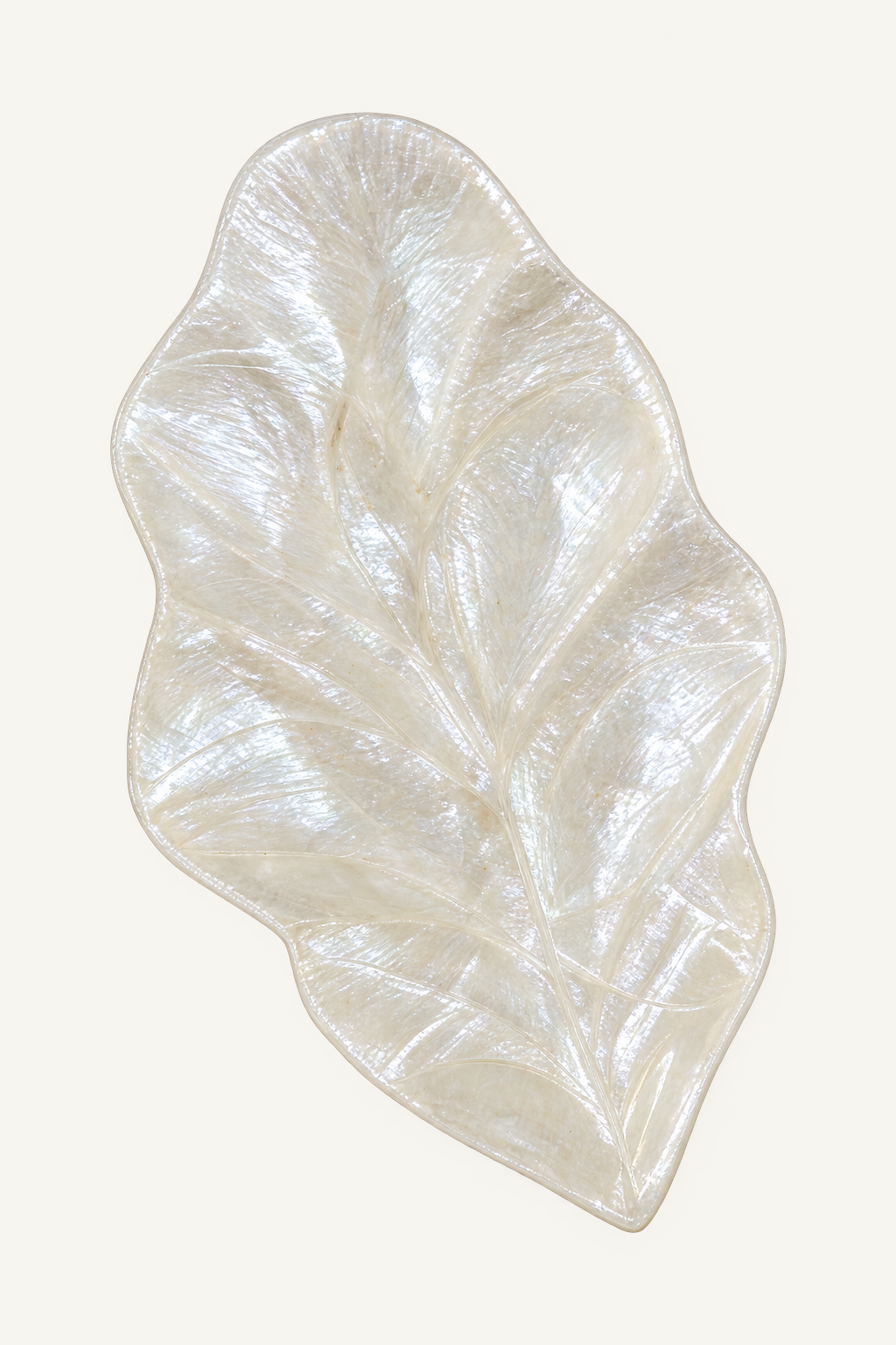 Carved Shell Leaf Decorative Bowl, alternate view