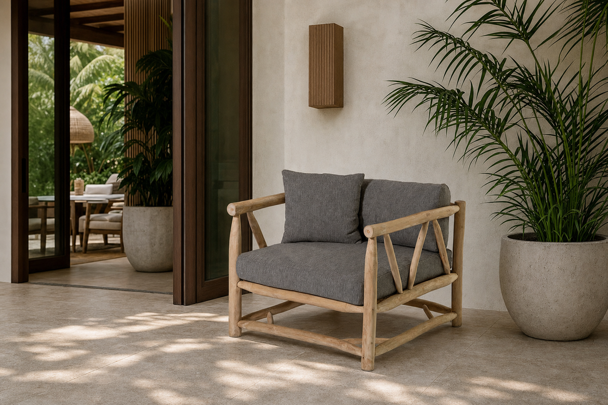 Crusoe Armchair styled in an interior