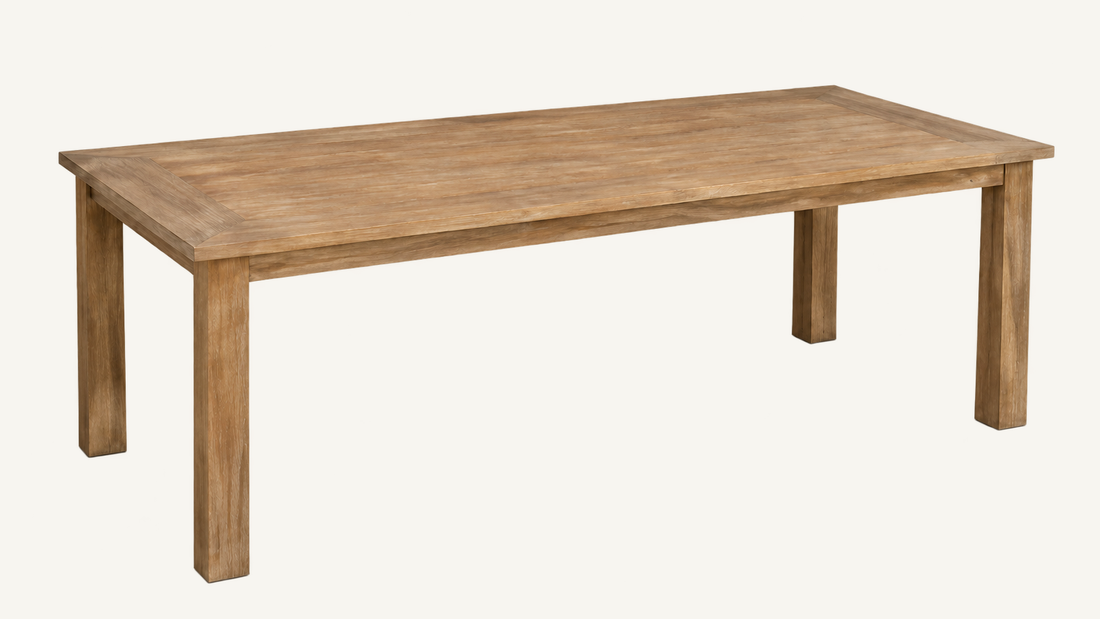 Dingkilik Outdoor Dining Table, clean three-quarter catalog view