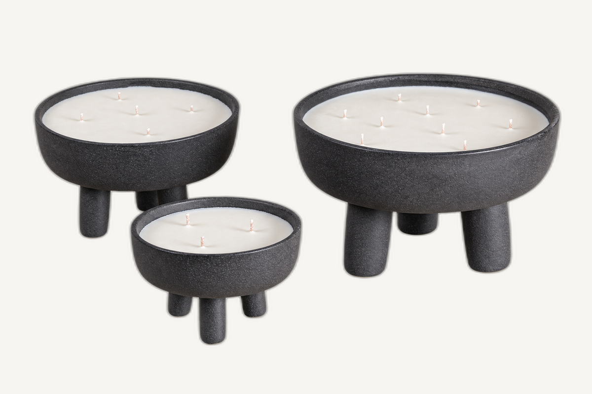 ebony sandstone candles main on Cabana off-white background