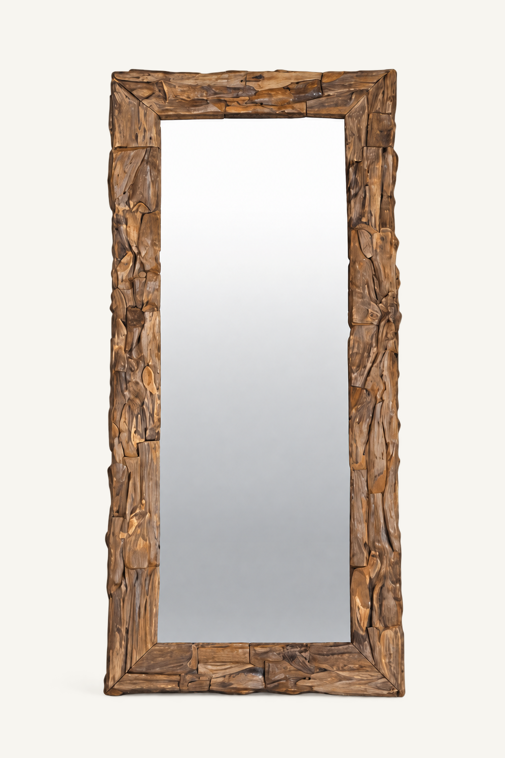 Eroded Teak Mirror, front view