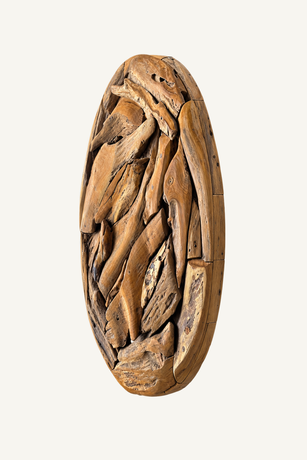 Eroded Teak Wall Sculpture, alternate view