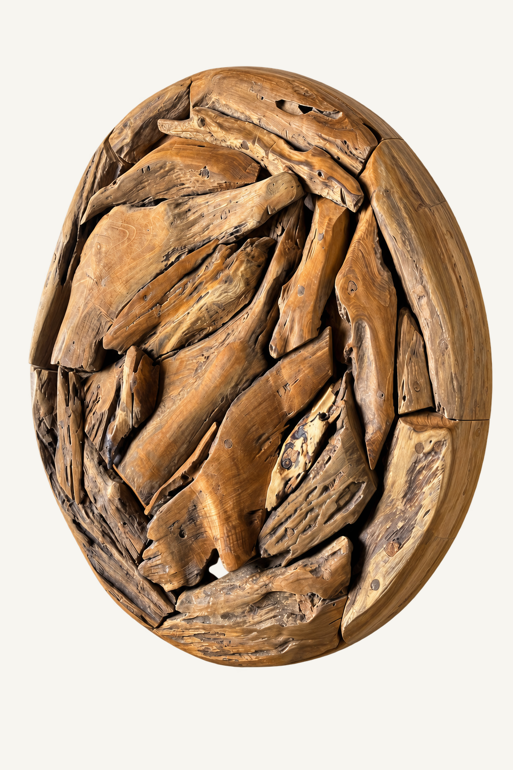 Eroded Teak Wall Sculpture, view 3
