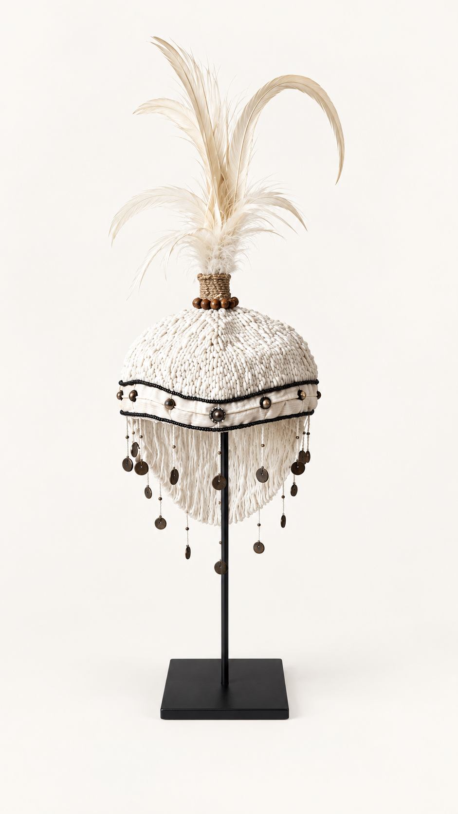 Feathered Shell Decor on Metal Stand, Large, catalog view