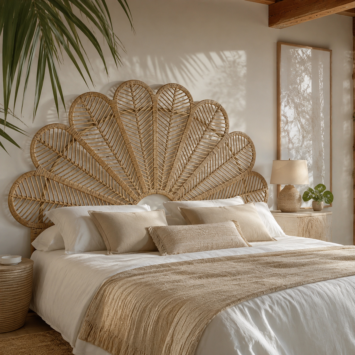 Florencia Bloom Rattan Headboard lifestyle image