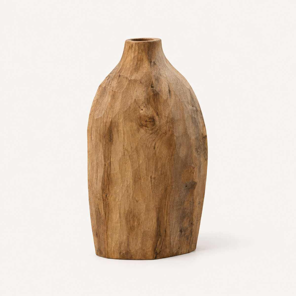 Gepeng Pipih Wood Vase front three-quarter view