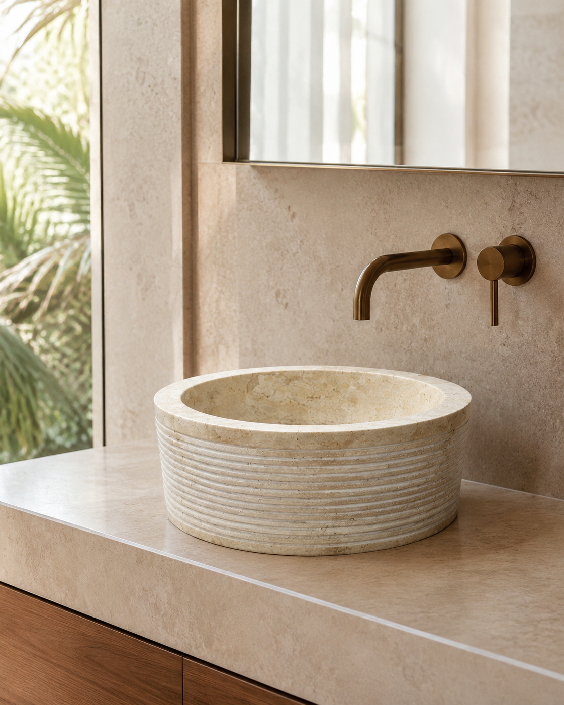 Golden Onyx Vessel Basin lifestyle image